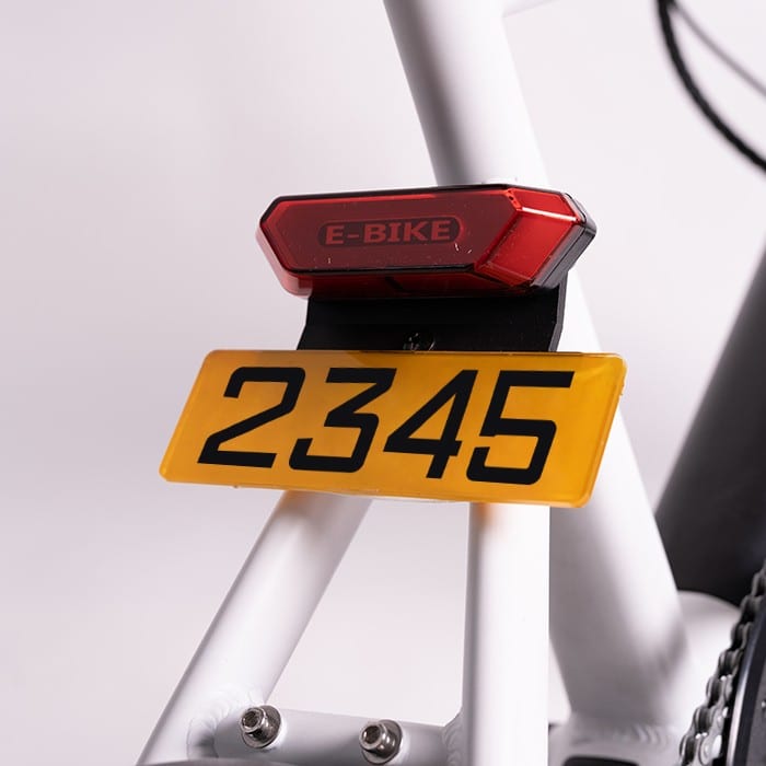 LTA Compliant Waterproof Crystal Acrylic Number Plate for Ebike/Electric bicycle/PAB