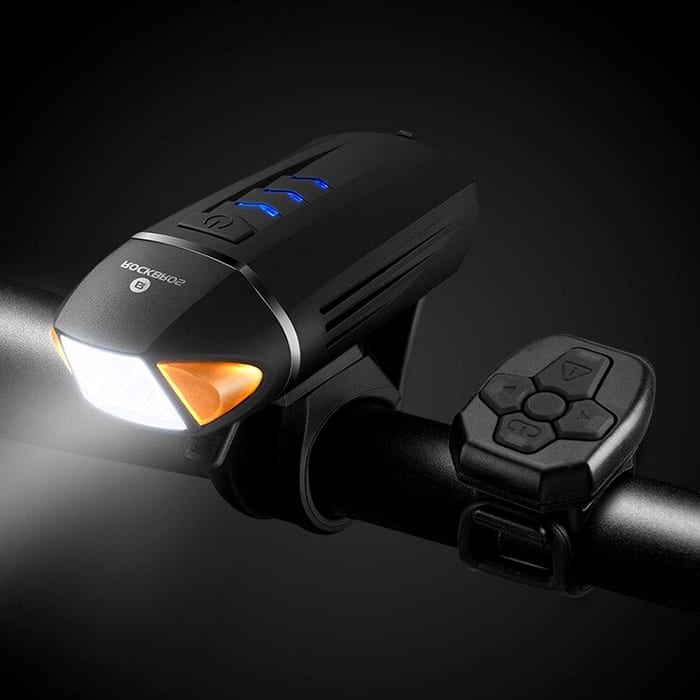 Rockbros Front Light With Wireless Remote Turn Signal and Horn YQ-QD450