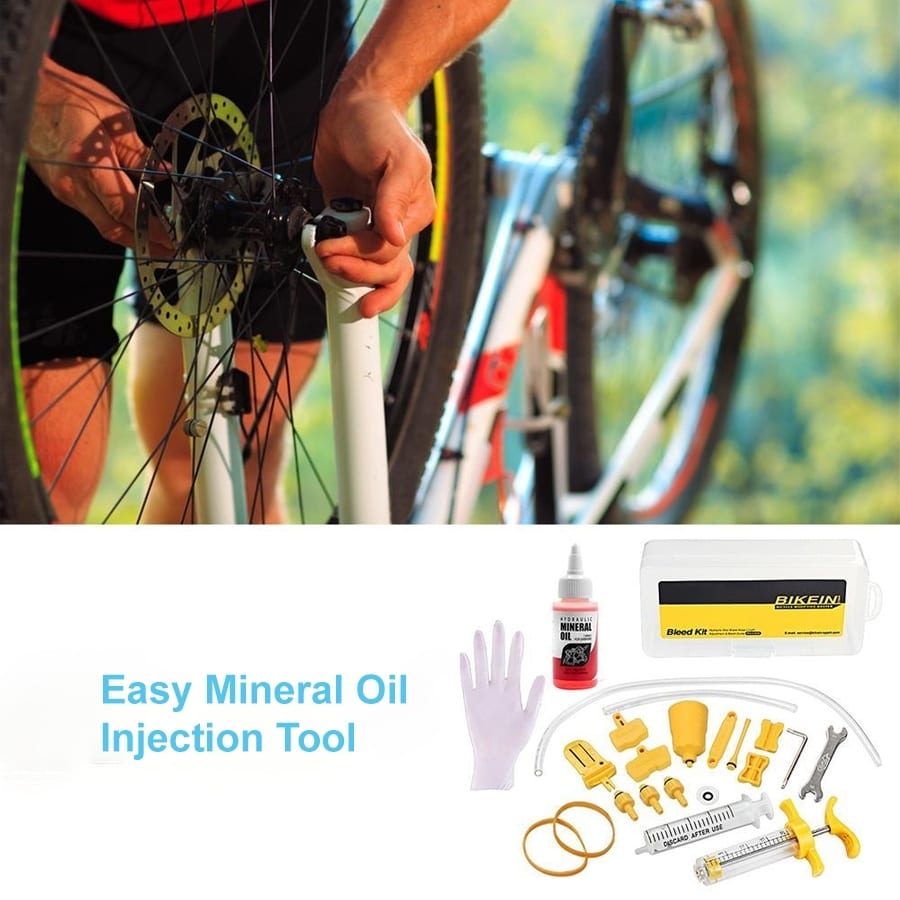 BIKEIN EZ Bicycle Hydraulic Disc Brake Mineral Oil Bleed Kit for SHIMANO&TEKTRO p2