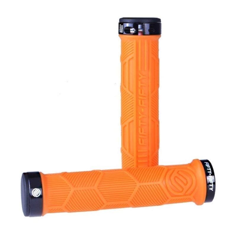 FIFTY-FIFTY MTB _ Foldable Bicycle Dual Lock-On Anti-Skid Handlebar Grips (orange)