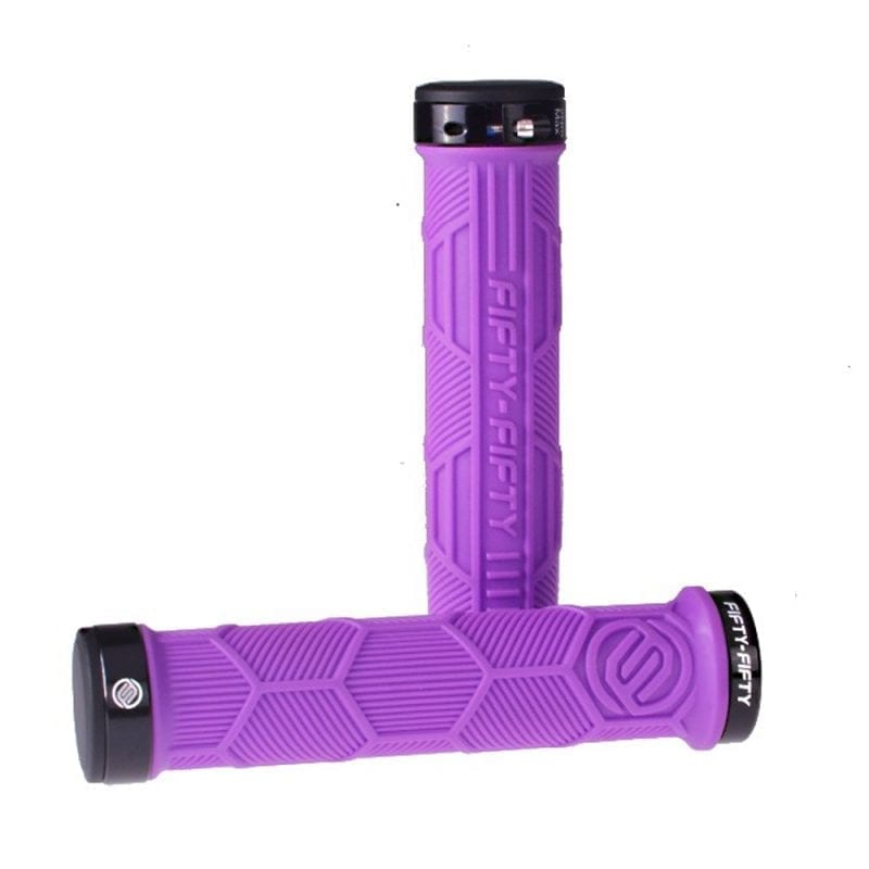 FIFTY-FIFTY MTB _ Foldable Bicycle Dual Lock-On Anti-Skid Handlebar Grips (purple)