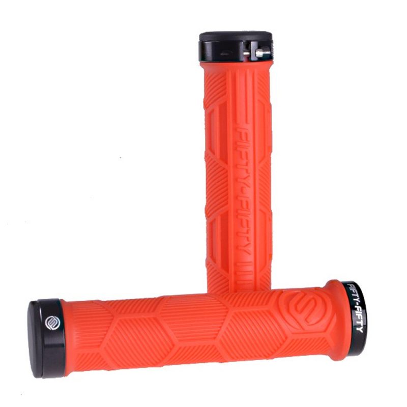 FIFTY-FIFTY MTB _ Foldable Bicycle Dual Lock-On Anti-Skid Handlebar Grips (red)