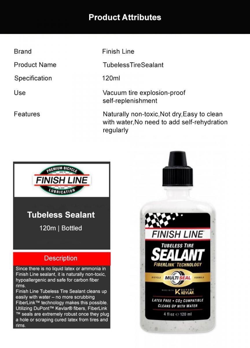 Finish Line Bicycle Tubeless Tire Sealant p2