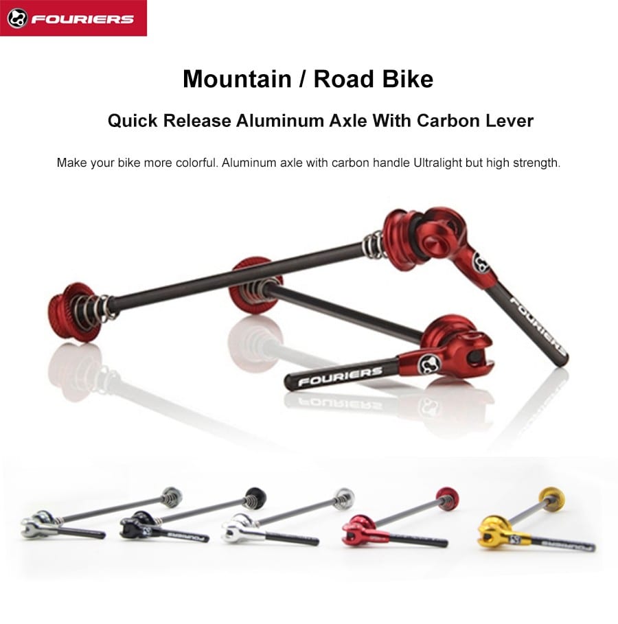 FOURIERS Bicycle Quick Release Titanium Axle With Carbon Lever