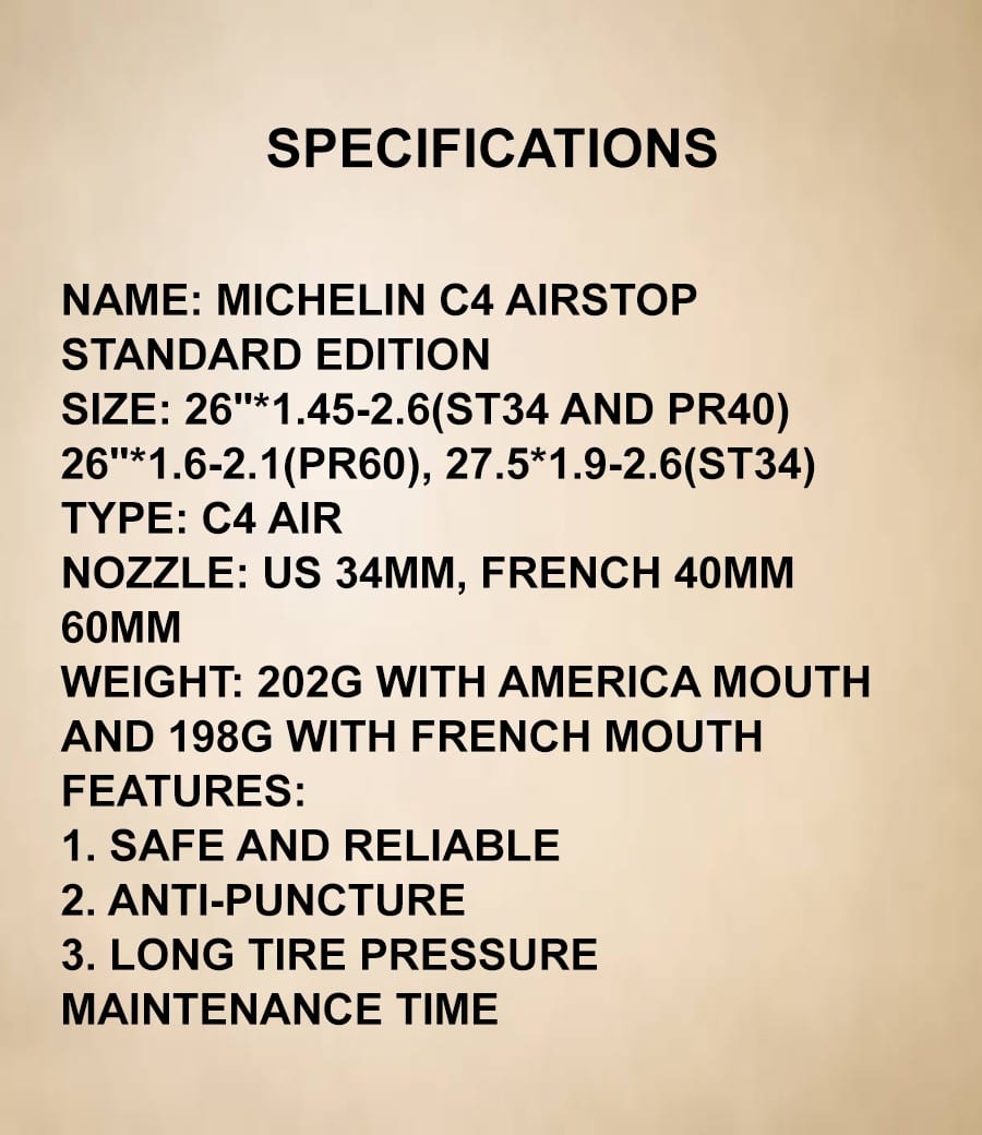 Michelin Mountain Bike Bicycle Cycling Inner Tube 27.5 x 1.9 - 2.6 34mm (1pc) (2)