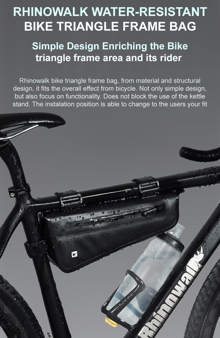Rhinowalk Road Bike MTB Cycling Frame Waterproof Bag RK18652 (2.2L) RK18653 (3L) (2)