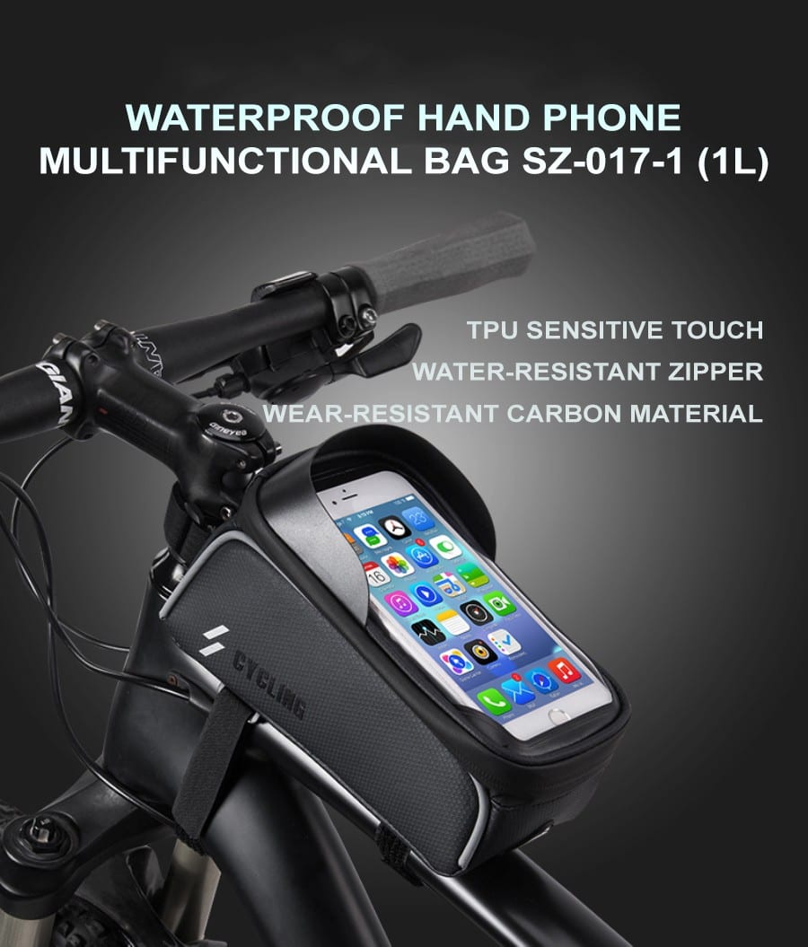 Road Bike MTB Frame Waterproof Hand Phone Multifunctional Bag SZ-017-1 (1L) (1)
