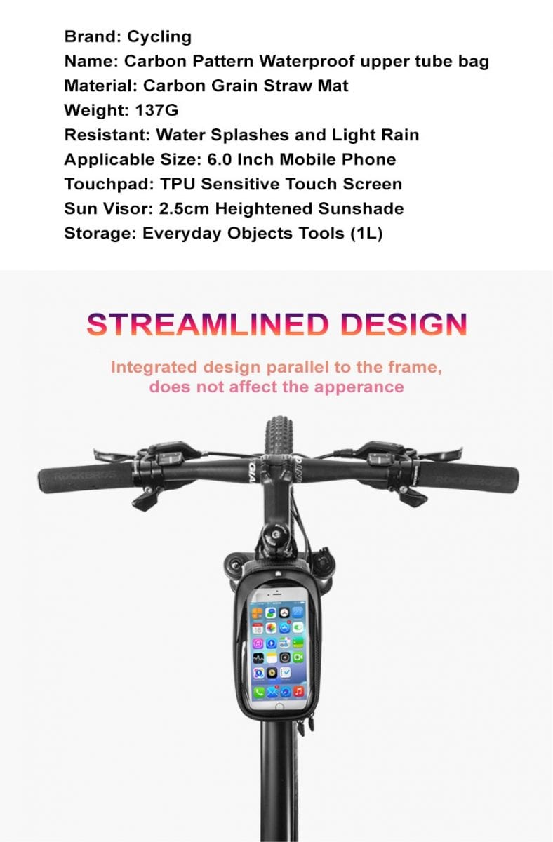 Road Bike MTB Frame Waterproof Hand Phone Multifunctional Bag SZ-017-1 (1L) (4)