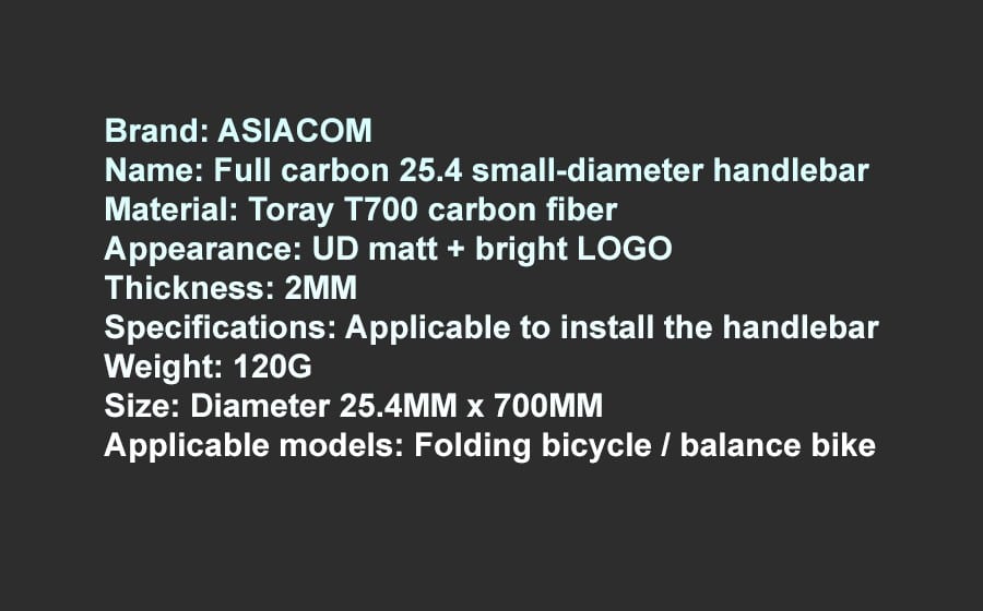 Asiacom Carbon Fiber Bicycle Straight Flat Curve riser Handlebar 25.4 700mm (2)