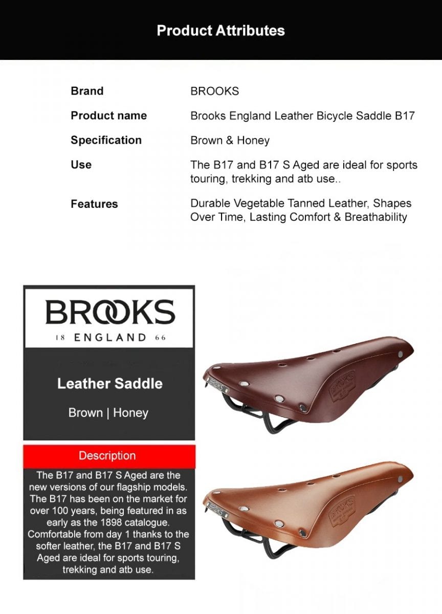 Brooks England Leather Bicycle Saddle B17 (2)
