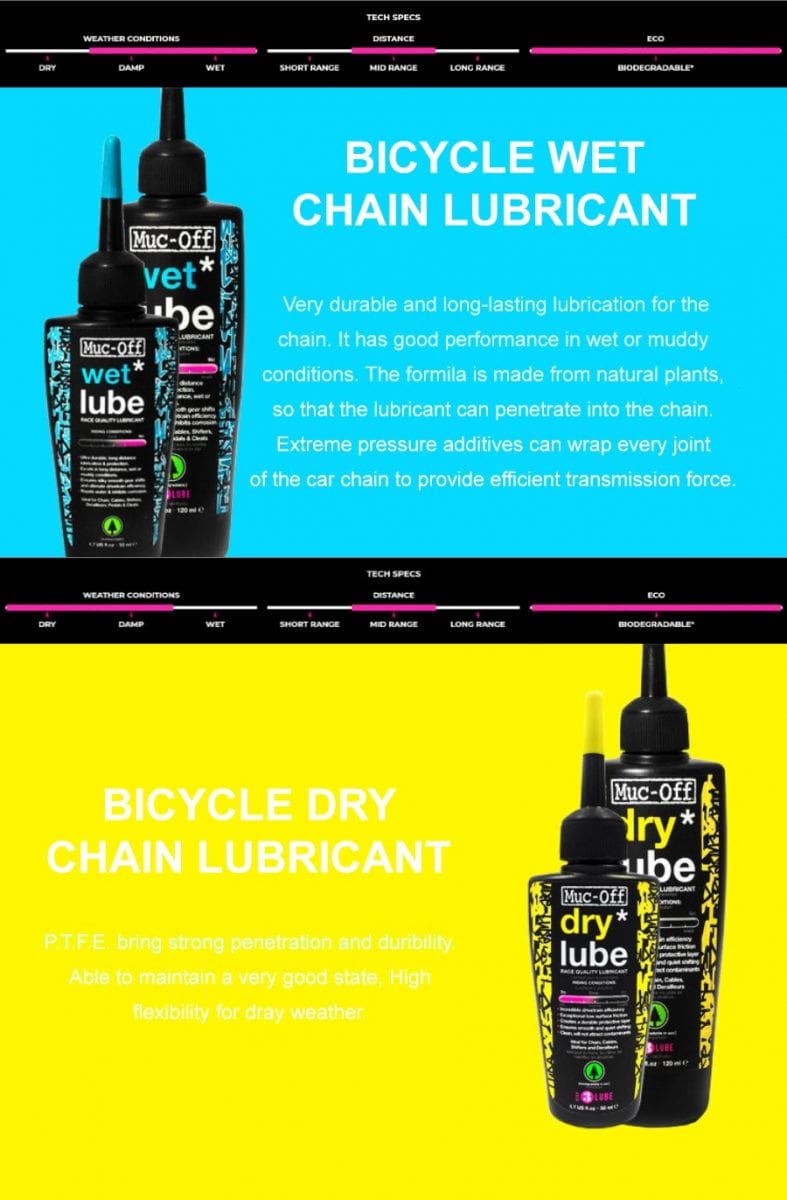 Muc-off Bicycle Chain Lube 120ml 50ml Wet&Dry (2)