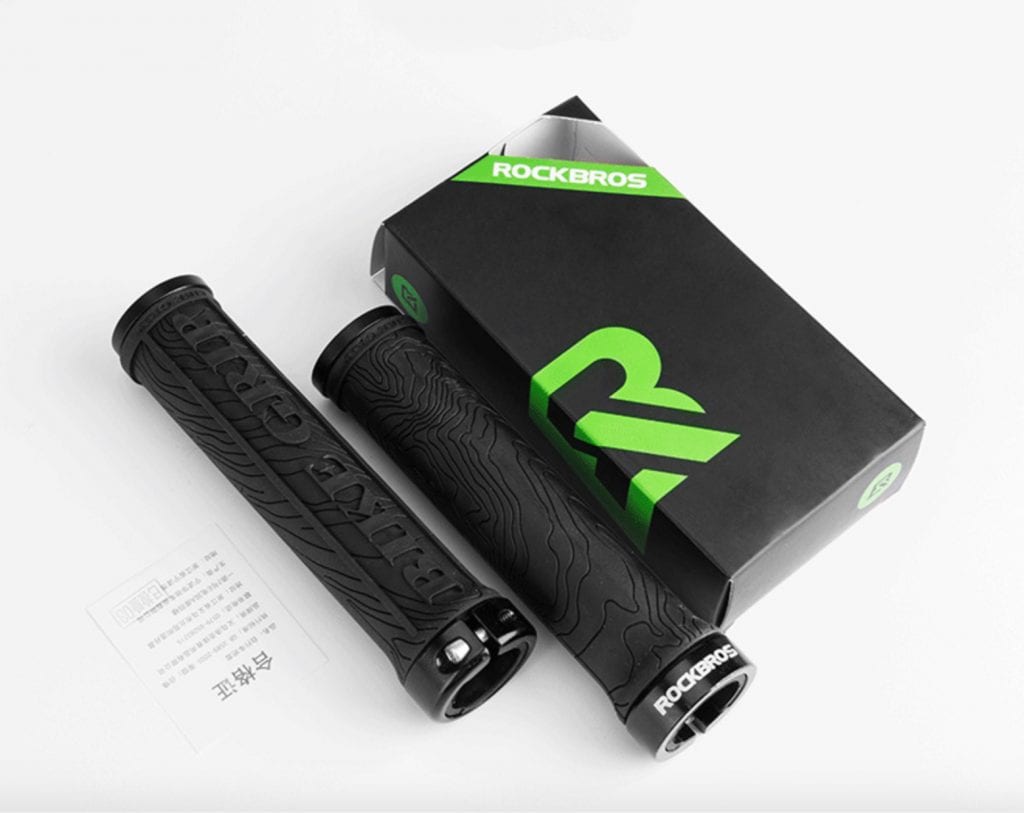 Rockbros Bicycle Handlebar Grips 2018-14A Rubber Lock-on Light Grip For MTB Folding Bike Fixed Design Bike Parts Fit 2.22cm