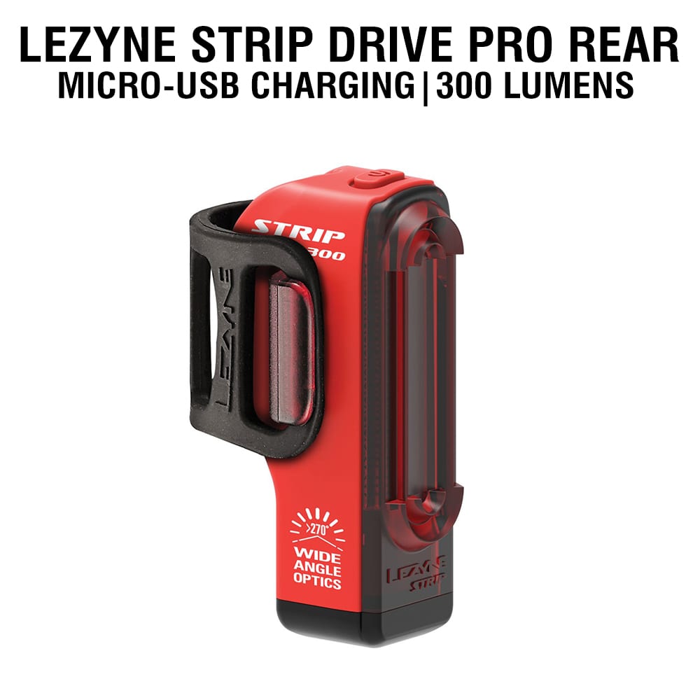 Lezyne Strip Drive Pro 300 Bicycle Cycling Powerful Rear Light Taillight
