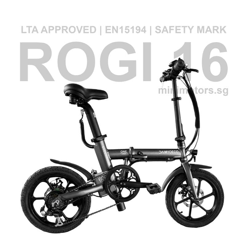ROGI 16 Electric Bicycle | Shimano 6 Gear | LTA Approved | EN15194 | Safety Mark | Free 6 Months Warranty