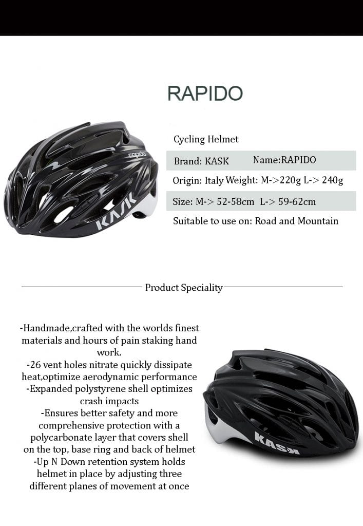 Kask Rapido Road Bike Bicycle Helmet
