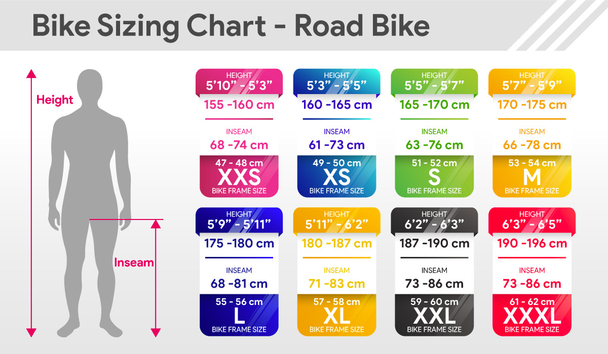 The Ultimate Guide to Choosing Bike Frame Size - Bike Sizing Chart RoaD Bike 1