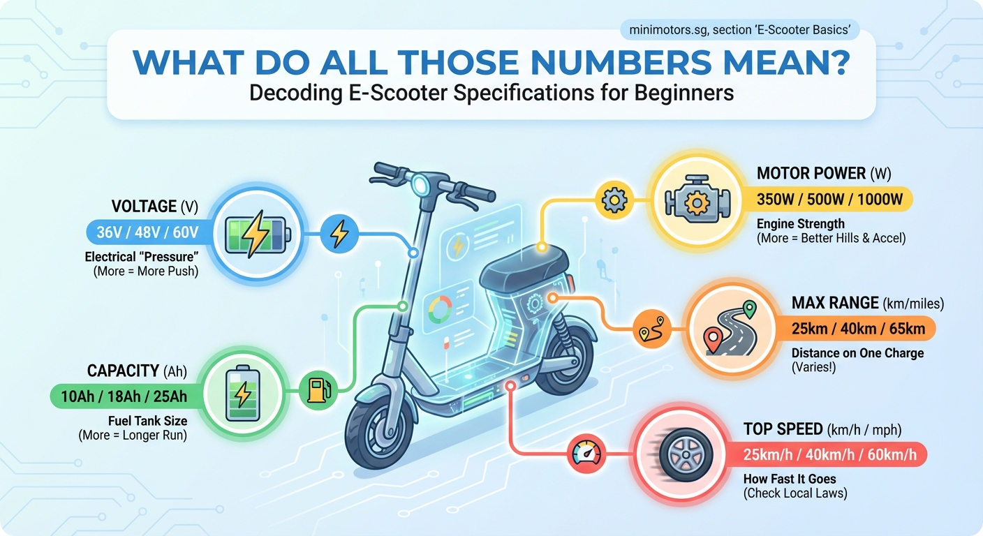 What Do All Those Numbers Mean? Decoding E-Scooter Specifications for Beginners - Illustration 1