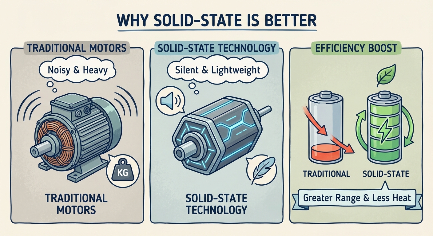 Why Solid-State Motors Are Quieter, Lighter, and More Efficient Than Traditional E-Scooter Motors - Illustration 2