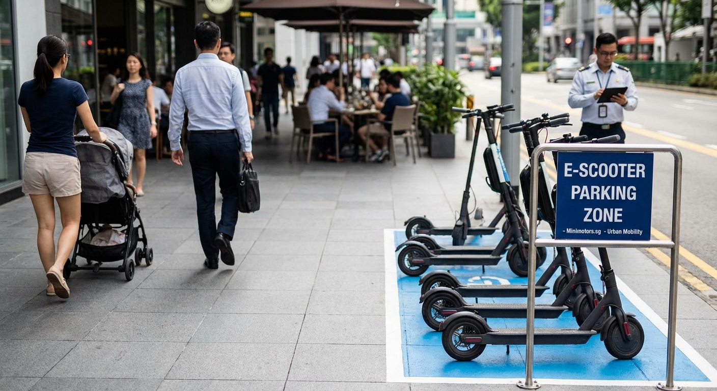How E-Scooter Parking Zones Are Transforming Sidewalk Management - Illustration 1