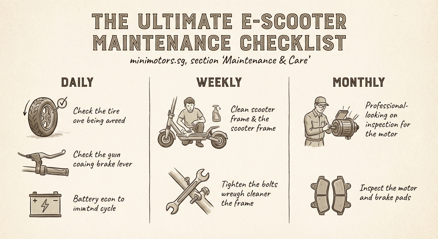 The Ultimate E-Scooter Maintenance Checklist: Daily, Weekly, and Monthly Tasks - Illustration 2