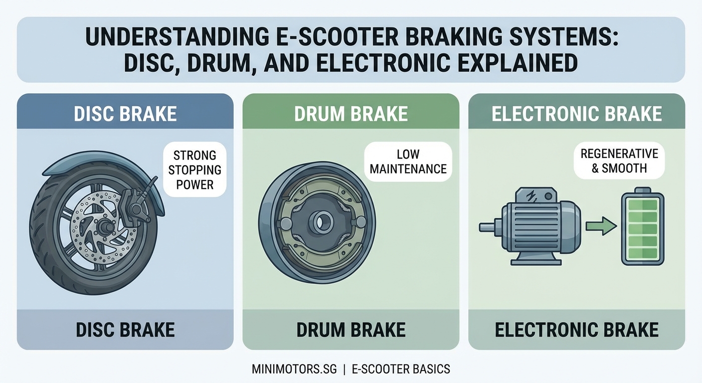 Understanding E-Scooter Braking Systems: Disc, Drum, and Electronic Explained — 1