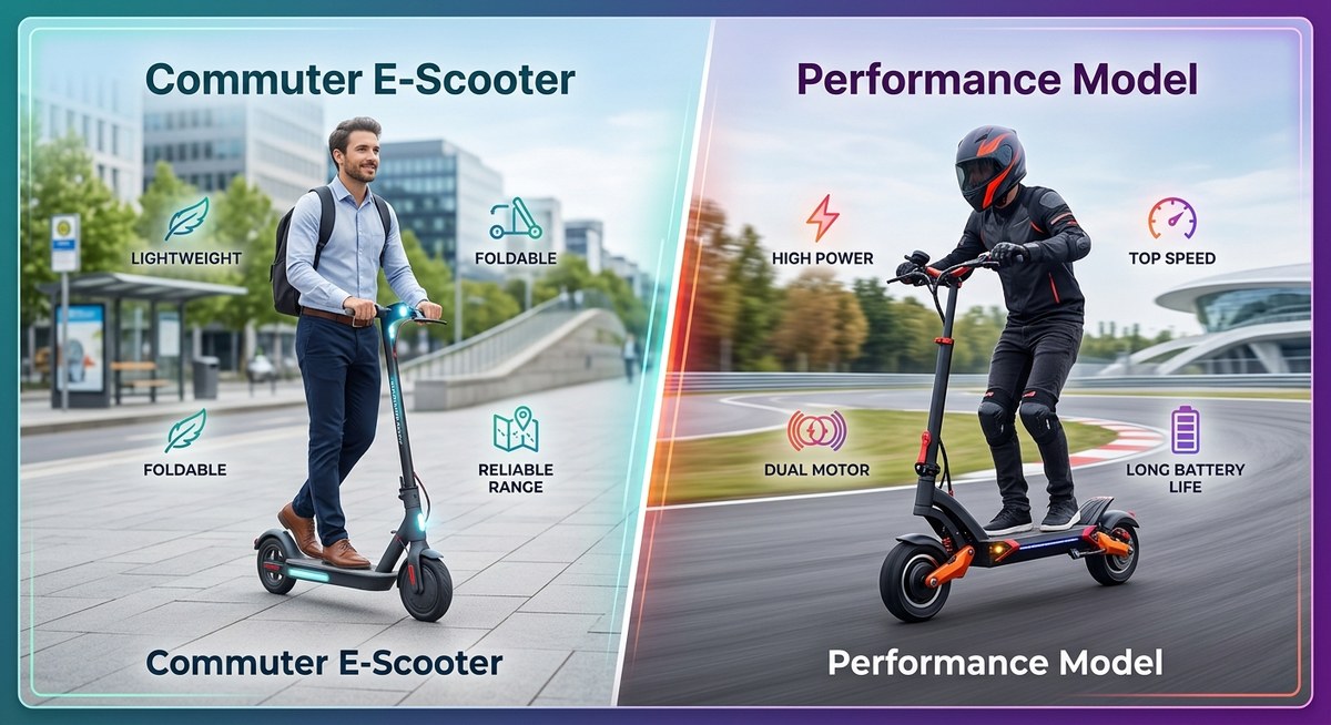 What’s the Difference Between a Commuter E-Scooter and a Performance Model?